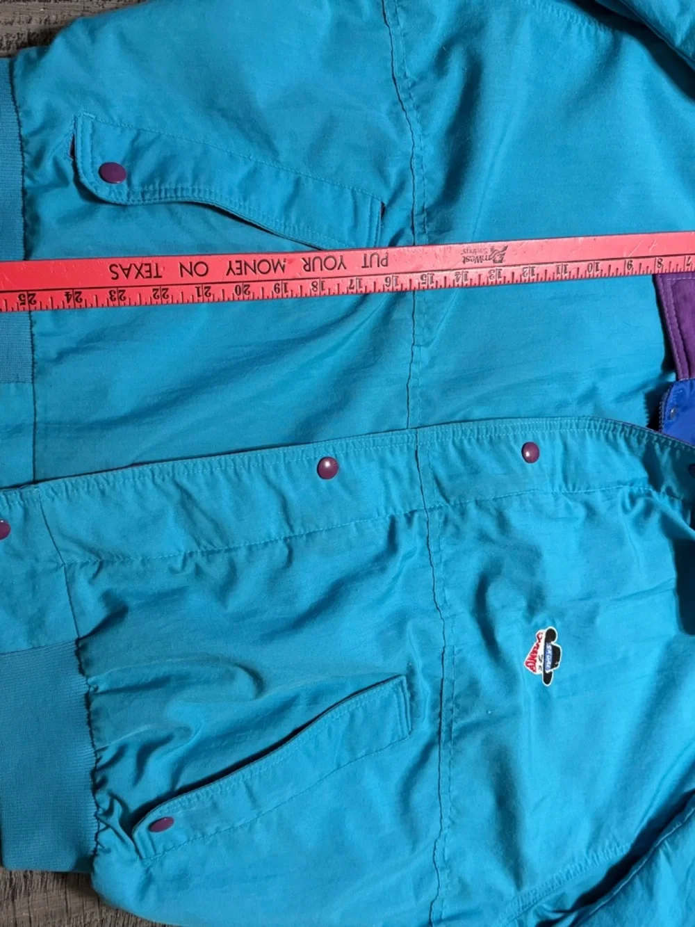 Vtg. Skoal Bandit Racing Jacket n Teal & Purple w Blue Lining by K Products